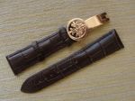 Replica Patek Philippe Brown leather watch strap w/ Rose Gold Buckle